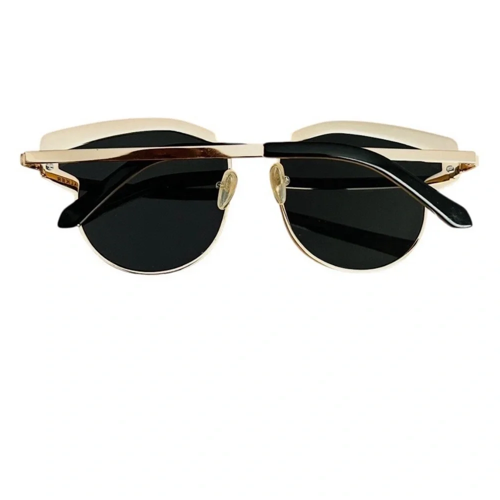 Karen Walker Superstars Felipe Sunglasses Blk/Gold Tone Mirrored Cat Eye - Picture 4 of 9